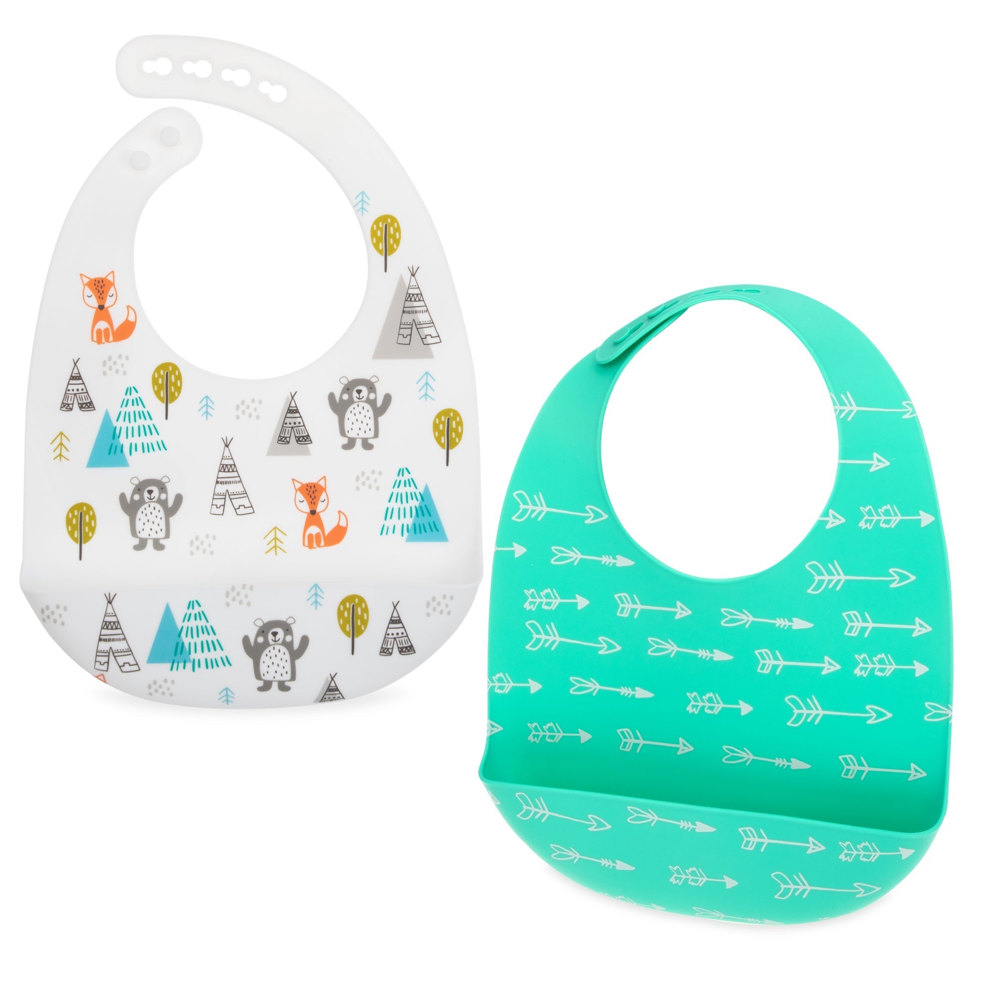 Silicone Bib with Crumb Catcher (2 Pack)