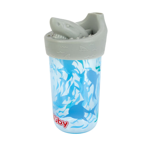 3D Character Soft Spout Sippy Cup | Grey Shark