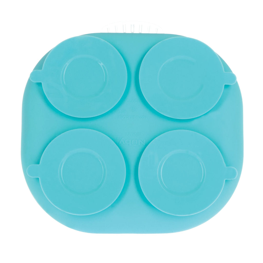 Rectangular Silicone Suction Plate (2 Pack) | Coral / Aqua